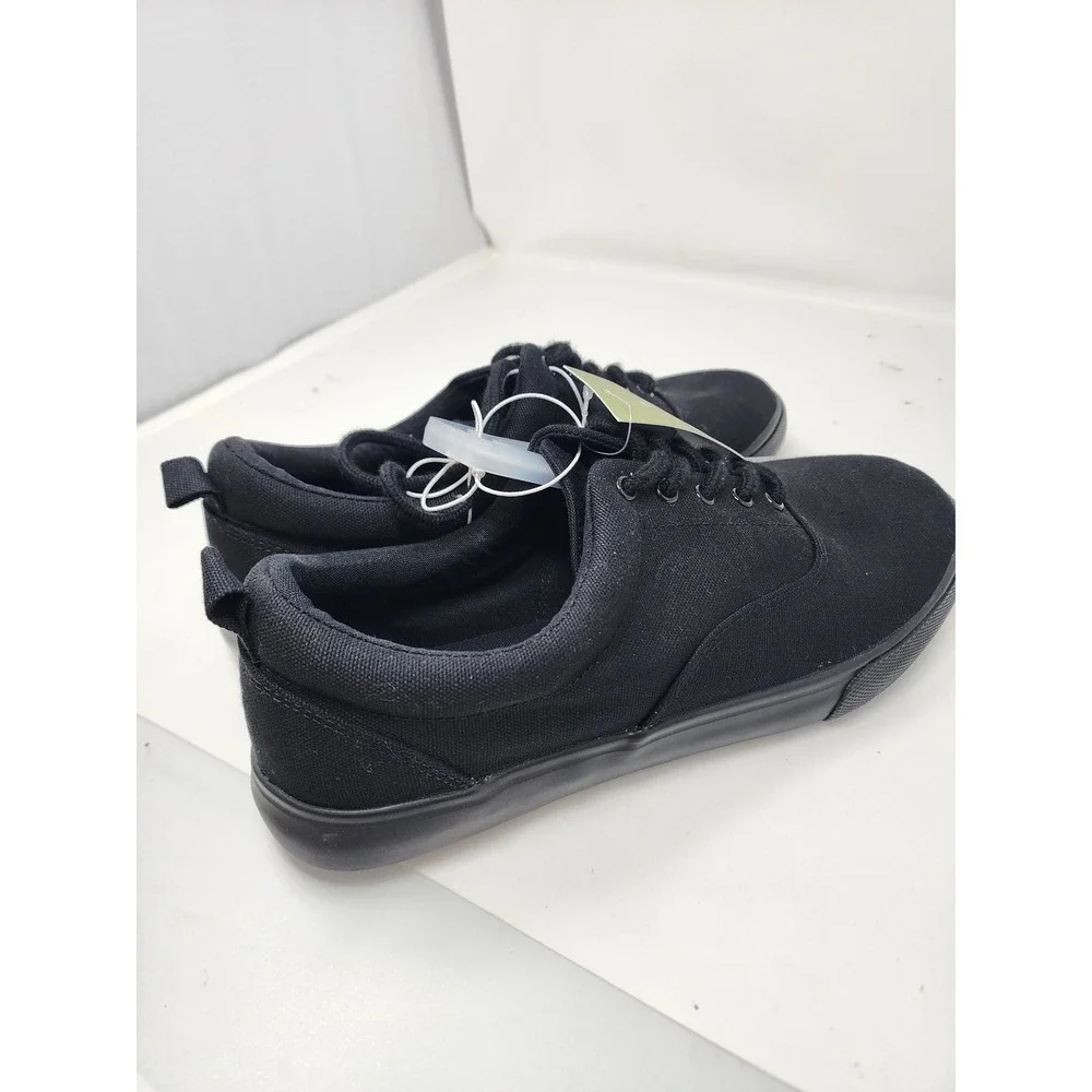 Goodfellow & Co Mens Low Top Lace Up Sneakers Black Canvas Casual Size 9.5